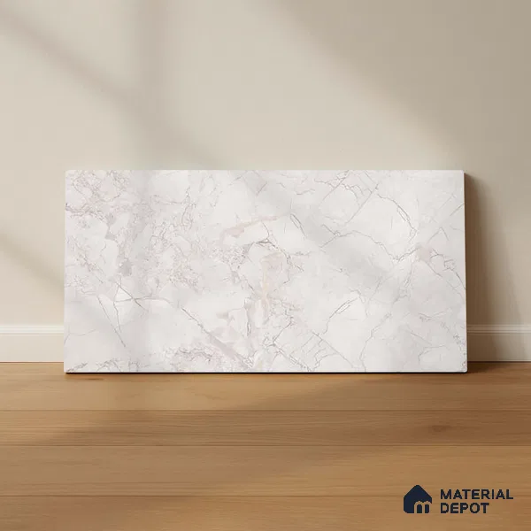 Marble Wall Tile TL 05478 Lustra Manila Bianco 2 ft x 1 ft Ceramic Satin Finish - 9 mm | Suitable for Bathroom, Kitchen