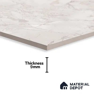 Marble Wall Tile TL 05478 Lustra Manila Bianco 2 ft x 1 ft Ceramic Satin Finish - 9 mm | Suitable for Bathroom, Kitchen