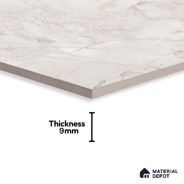 Marble Wall Tile TL 05478 Lustra Manila Bianco 2 ft x 1 ft Ceramic Satin Finish - 9 mm | Suitable for Bathroom, Kitchen