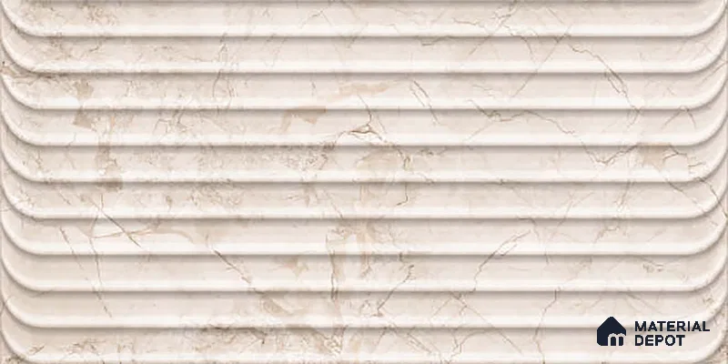 Marble Wall Tile TL 05477 B Lustra Manila Crema Decor 2 ft x 1 ft Ceramic Satin Finish - 9 mm | Suitable for Bathroom, Kitchen (Sample)