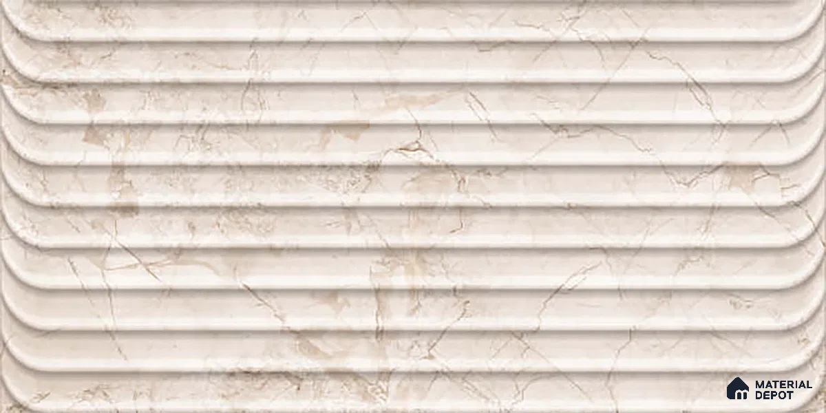 Marble Wall Tile TL 05477 B Lustra Manila Crema Decor 2 ft x 1 ft Ceramic Satin Finish - 9 mm | Suitable for Bathroom, Kitchen (Sample)