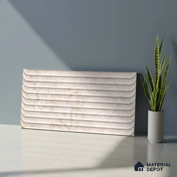 Marble Wall Tile TL 05477 B Lustra Manila Crema Decor 2 ft x 1 ft Ceramic Satin Finish - 9 mm | Suitable for Bathroom, Kitchen (Sample)