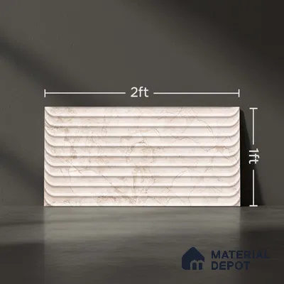 Marble Wall Tile TL 05477 B Lustra Manila Crema Decor 2 ft x 1 ft Ceramic Satin Finish - 9 mm | Suitable for Bathroom, Kitchen (Sample)