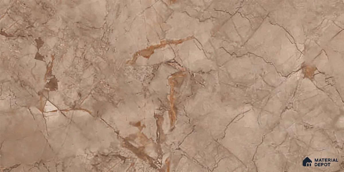 Marble Wall Tile TL 05477 C Lustra Manila Almond 2 ft x 1 ft Ceramic Satin Finish - 9 mm | Suitable for Bathroom, Kitchen