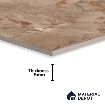 Marble Wall Tile TL 05477 C Lustra Manila Almond 2 ft x 1 ft Ceramic Satin Finish - 9 mm | Suitable for Bathroom, Kitchen