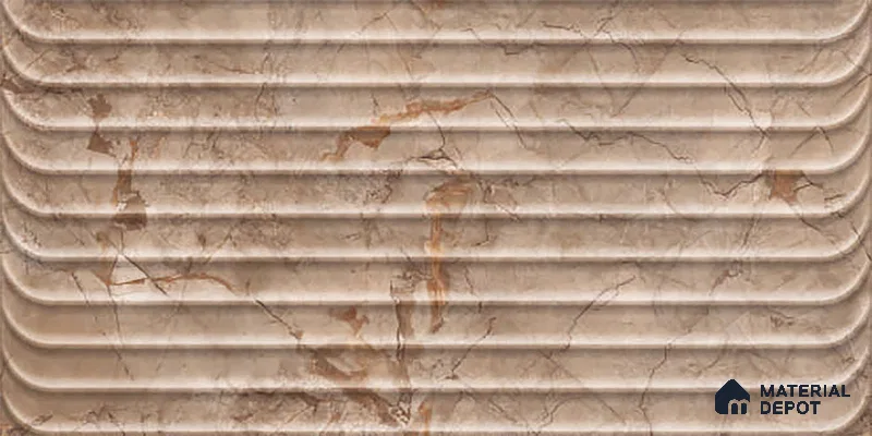 Marble Wall Tile TL 05477 D Lustra Manila Almond Decor 2 ft x 1 ft Ceramic Satin Finish - 9 mm | Suitable for Bathroom, Kitchen (Sample)