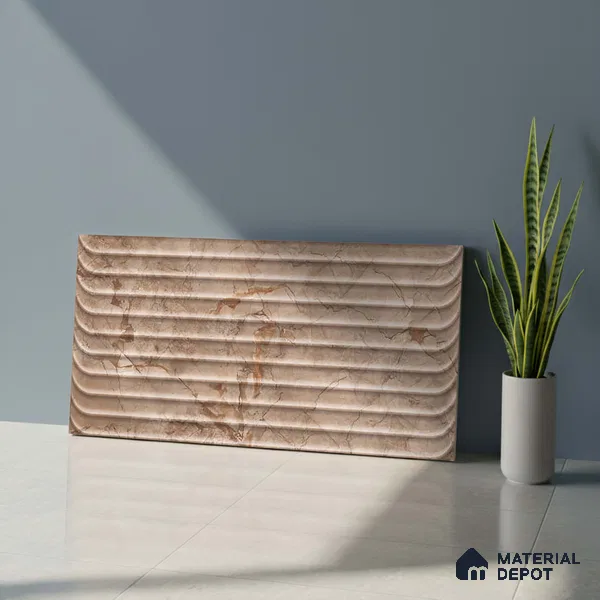 Marble Wall Tile TL 05477 D Lustra Manila Almond Decor 2 ft x 1 ft Ceramic Satin Finish - 9 mm | Suitable for Bathroom, Kitchen (Sample)