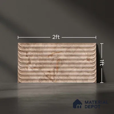 Marble Wall Tile TL 05477 D Lustra Manila Almond Decor 2 ft x 1 ft Ceramic Satin Finish - 9 mm | Suitable for Bathroom, Kitchen (Sample)