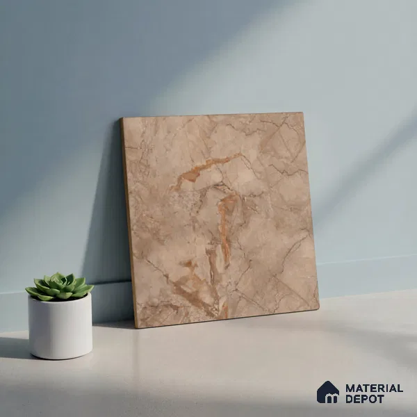 Marble Matching Floor Tile TL 05477 E Lustra Manila Almond 1 ft x 1 ft Ceramic Antiskid Matte Finish - 9 mm | Suitable for Bathroom, Kitchen