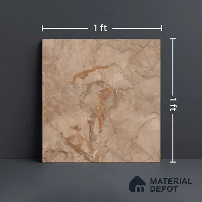 Marble Matching Floor Tile TL 05477 E Lustra Manila Almond 1 ft x 1 ft Ceramic Antiskid Matte Finish - 9 mm | Suitable for Bathroom, Kitchen