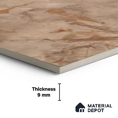 Marble Matching Floor Tile TL 05477 E Lustra Manila Almond 1 ft x 1 ft Ceramic Antiskid Matte Finish - 9 mm | Suitable for Bathroom, Kitchen