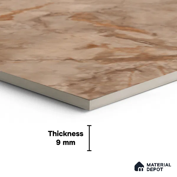 Marble Matching Floor Tile TL 05477 E Lustra Manila Almond 1 ft x 1 ft Ceramic Antiskid Matte Finish - 9 mm | Suitable for Bathroom, Kitchen