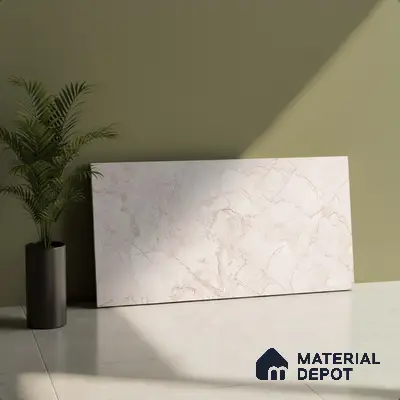 Marble Wall Tile TL 05477 Lustra Manila Crema 2 ft x 1 ft Ceramic Satin Finish - 9 mm | Suitable for Bathroom, Kitchen