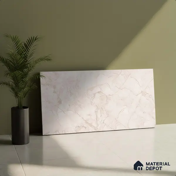 Marble Wall Tile TL 05477 Lustra Manila Crema 2 ft x 1 ft Ceramic Satin Finish - 9 mm | Suitable for Bathroom, Kitchen