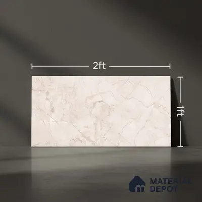 Marble Wall Tile TL 05477 Lustra Manila Crema 2 ft x 1 ft Ceramic Satin Finish - 9 mm | Suitable for Bathroom, Kitchen