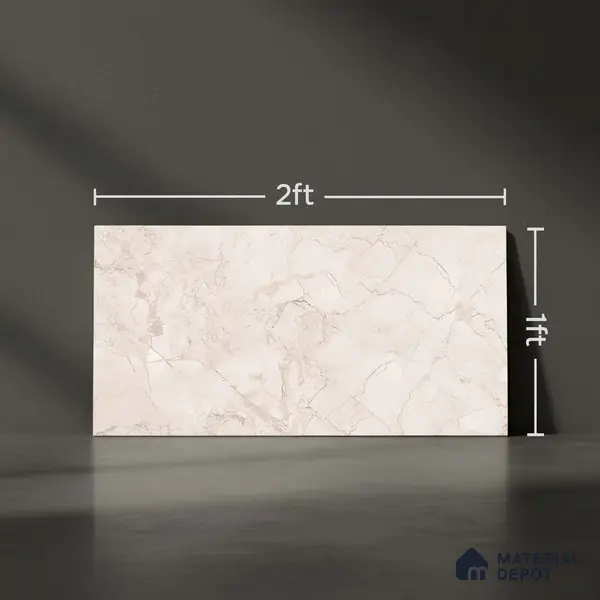 Marble Wall Tile TL 05477 Lustra Manila Crema 2 ft x 1 ft Ceramic Satin Finish - 9 mm | Suitable for Bathroom, Kitchen