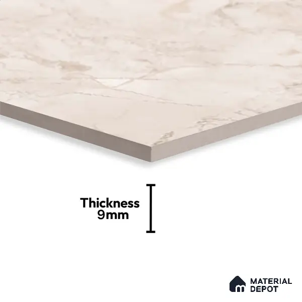 Marble Wall Tile TL 05477 Lustra Manila Crema 2 ft x 1 ft Ceramic Satin Finish - 9 mm | Suitable for Bathroom, Kitchen
