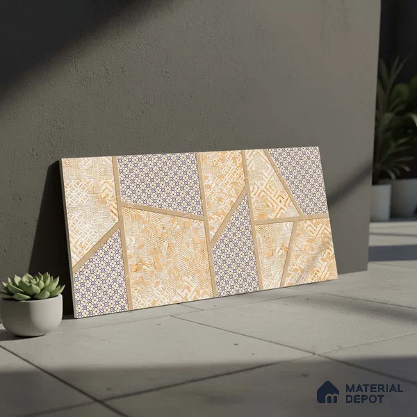 Highlighter Wall Tile TL 05471 B Lustra Mesa Sand Decor 2 ft x 1 ft Ceramic Satin Finish - 9 mm | Suitable for Bathroom, Kitchen (Sample)