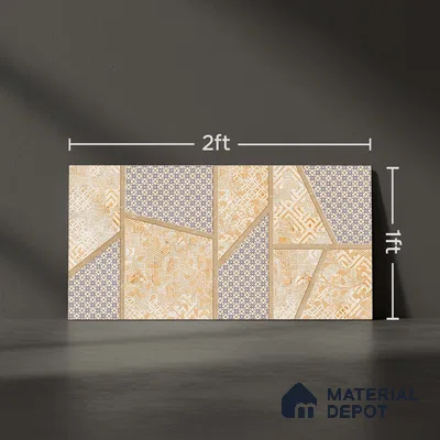 Highlighter Wall Tile TL 05471 B Lustra Mesa Sand Decor 2 ft x 1 ft Ceramic Satin Finish - 9 mm | Suitable for Bathroom, Kitchen (Sample)