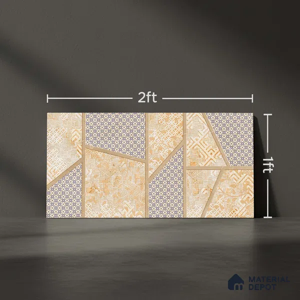 Highlighter Wall Tile TL 05471 B Lustra Mesa Sand Decor 2 ft x 1 ft Ceramic Satin Finish - 9 mm | Suitable for Bathroom, Kitchen (Sample)