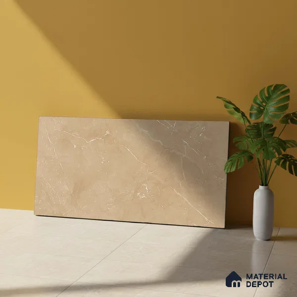Marble Wall Tile TL 05471 C Lustra Mesa Beige 2 ft x 1 ft Ceramic Satin Finish - 9 mm | Suitable for Bathroom, Kitchen (Sample)