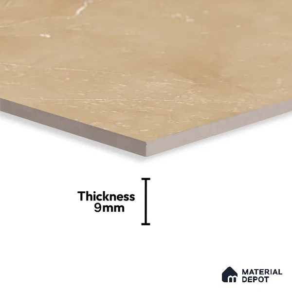 Marble Wall Tile TL 05471 C Lustra Mesa Beige 2 ft x 1 ft Ceramic Satin Finish - 9 mm | Suitable for Bathroom, Kitchen (Sample)