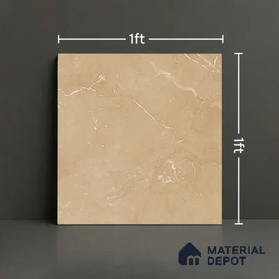Marble Matching Floor Tile TL 05471 D Lustra Mesa Beige 1 ft x 1 ft Ceramic Antiskid Matte Finish - 9 mm | Suitable for Bathroom, Kitchen