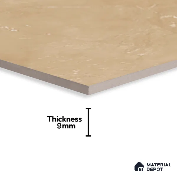 Marble Matching Floor Tile TL 05471 D Lustra Mesa Beige 1 ft x 1 ft Ceramic Antiskid Matte Finish - 9 mm | Suitable for Bathroom, Kitchen