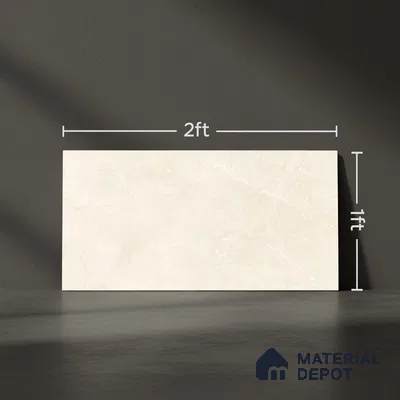 Marble Wall Tile TL 05471 Lustra Mesa Crema 2 ft x 1 ft Ceramic Satin Finish - 9 mm | Suitable for Bathroom, Kitchen
