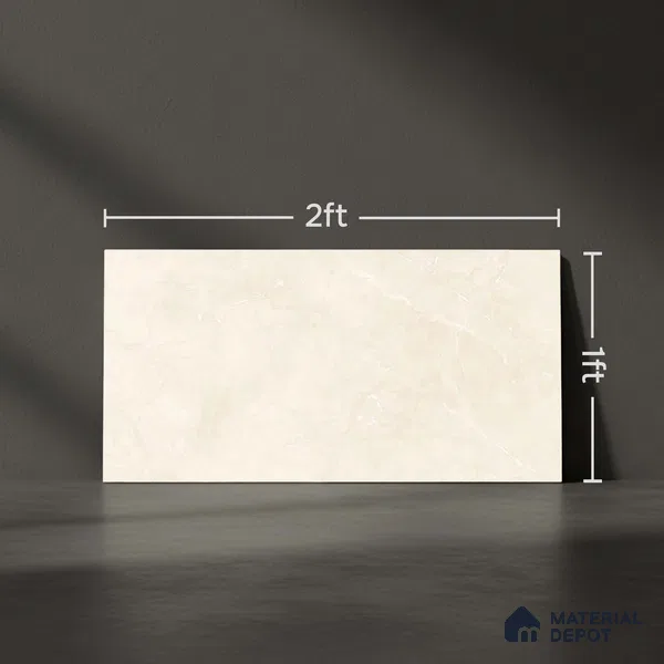 Marble Wall Tile TL 05471 Lustra Mesa Crema 2 ft x 1 ft Ceramic Satin Finish - 9 mm | Suitable for Bathroom, Kitchen
