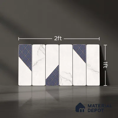 Marble Wall Tile TL 05480 B Lustra Sahara Bianco Decor 2 ft x 1 ft Ceramic Satin Finish - 9 mm | Suitable for Bathroom, Kitchen