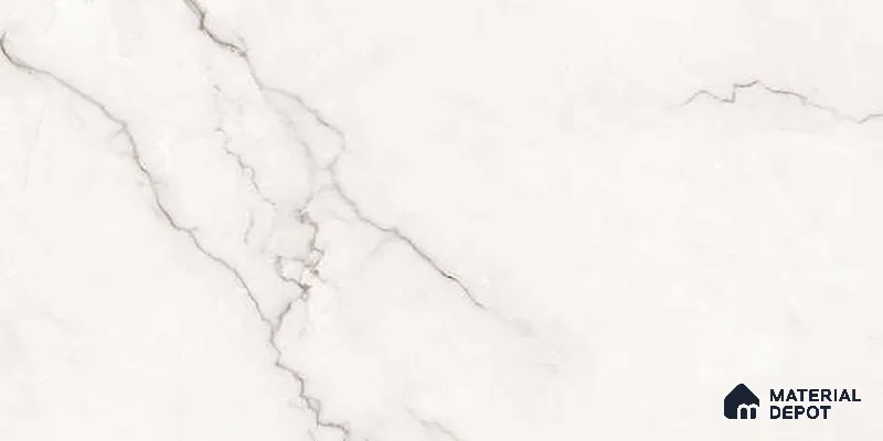 Marble Wall Tile TL 05480 Lustra Sahara Bianco 2 ft x 1 ft Ceramic Satin Finish - 9 mm | Suitable for Bathroom, Kitchen