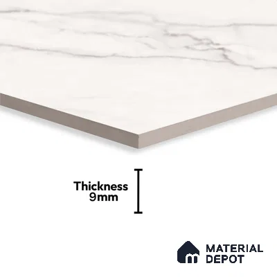 Marble Wall Tile TL 05480 Lustra Sahara Bianco 2 ft x 1 ft Ceramic Satin Finish - 9 mm | Suitable for Bathroom, Kitchen