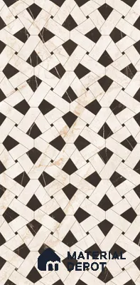 Ivory Geometric Wall Tile TL 05800 G Gravier Celestial Cream 2 ft x 4 ft Vitrified Carving Matte Finish - 9 mm | 4 Random Design | Suitable for Living Room, Bedroom, Bathroom (Sample)