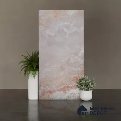 Marble Floor & Wall Tile TL 05818 F Gravier Blush Onyx 2 ft x 4 ft Vitrified Matte Finish - 9 mm | 10 Random Design | Suitable for Living Room, Bedroom, Bathroom