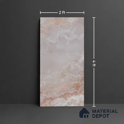 Marble Floor & Wall Tile TL 05818 F Gravier Blush Onyx 2 ft x 4 ft Vitrified Matte Finish - 9 mm | 10 Random Design | Suitable for Living Room, Bedroom, Bathroom
