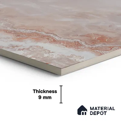 Marble Floor & Wall Tile TL 05818 F Gravier Blush Onyx 2 ft x 4 ft Vitrified Matte Finish - 9 mm | 10 Random Design | Suitable for Living Room, Bedroom, Bathroom