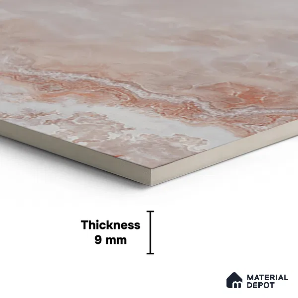 Marble Floor & Wall Tile TL 05818 F Gravier Blush Onyx 2 ft x 4 ft Vitrified Matte Finish - 9 mm | 10 Random Design | Suitable for Living Room, Bedroom, Bathroom