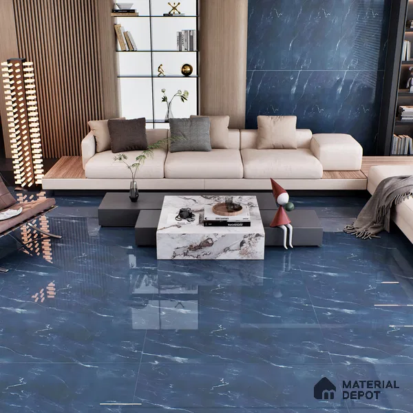 Marble Floor & Wall Tile TL 05812 C Gravier Soft Voila 2 ft x 4 ft Vitrified High Gloss Finish - 9 mm | 4 Random Design | Suitable for Living Room, Bedroom, Bathroom (Sample)