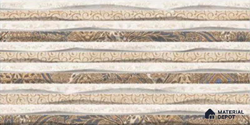 Abstract Wall Tile TL 05316 C Splendore Bottichino Brynx Highlighter 2 ft x 1 ft Ceramic Glossy Finish - 9 mm | Suitable for Kitchen, Bathroom & Balcony Walls (Sample)