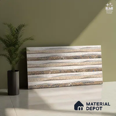 Abstract Wall Tile TL 05316 C Splendore Bottichino Brynx Highlighter 2 ft x 1 ft Ceramic Glossy Finish - 9 mm | Suitable for Kitchen, Bathroom & Balcony Walls (Sample)
