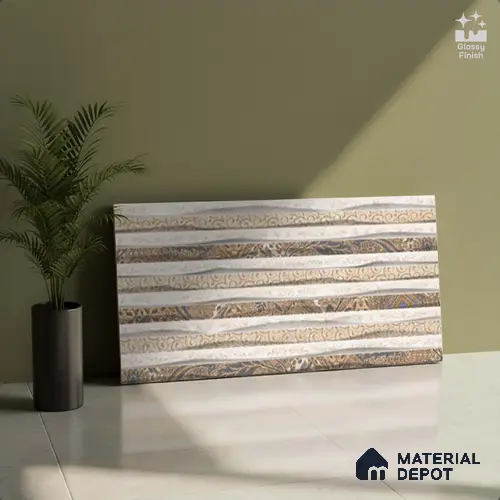 Abstract Wall Tile TL 05316 C Splendore Bottichino Brynx Highlighter 2 ft x 1 ft Ceramic Glossy Finish - 9 mm | Suitable for Kitchen, Bathroom & Balcony Walls