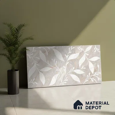 Highlighter Wall Tile TL 05319 B Splendore Engraved Petals Highlighter 2 ft x 1 ft Ceramic Matte Finish - 9 mm | Suitable for Kitchen, Bathroom & Balcony Walls (Sample)
