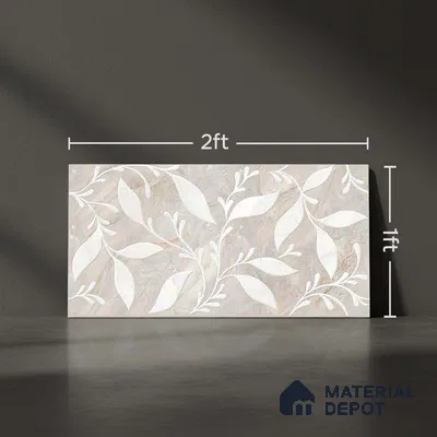 Highlighter Wall Tile TL 05319 B Splendore Engraved Petals Highlighter 2 ft x 1 ft Ceramic Matte Finish - 9 mm | Suitable for Kitchen, Bathroom & Balcony Walls (Sample)