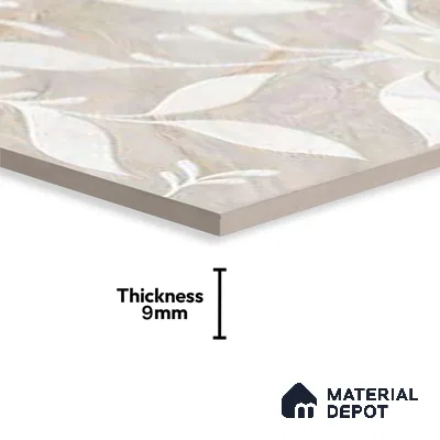 Highlighter Wall Tile TL 05319 B Splendore Engraved Petals Highlighter 2 ft x 1 ft Ceramic Matte Finish - 9 mm | Suitable for Kitchen, Bathroom & Balcony Walls (Sample)