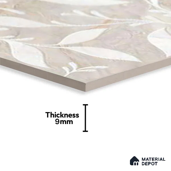 Highlighter Wall Tile TL 05319 B Splendore Engraved Petals Highlighter 2 ft x 1 ft Ceramic Matte Finish - 9 mm | Suitable for Kitchen, Bathroom & Balcony Walls (Sample)