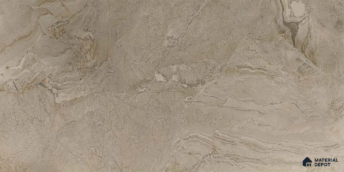 Marble Wall Tile TL 05319 C Splendore Engraved Petals Dark 2 ft x 1 ft Ceramic Matte Finish - 9 mm | Suitable for Kitchen, Bathroom & Balcony Walls (Sample)