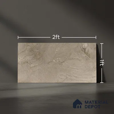 Marble Wall Tile TL 05319 C Splendore Engraved Petals Dark 2 ft x 1 ft Ceramic Matte Finish - 9 mm | Suitable for Kitchen, Bathroom & Balcony Walls (Sample)