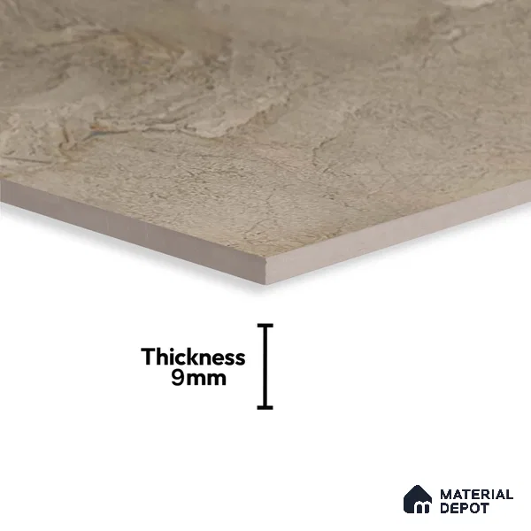 Marble Wall Tile TL 05319 C Splendore Engraved Petals Dark 2 ft x 1 ft Ceramic Matte Finish - 9 mm | Suitable for Kitchen, Bathroom & Balcony Walls (Sample)