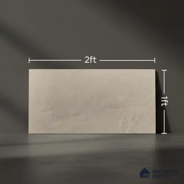 Marble Wall Tile TL 05319 Splendore Engraved Petals Light 2 ft x 1 ft Ceramic Matte Finish - 9 mm | Suitable for Kitchen, Bathroom & Balcony Walls
